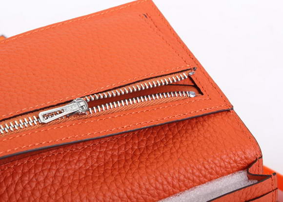 Cheap Fake Hermes Bearn Japonaise Bi-Fold A208 Orange - Click Image to Close